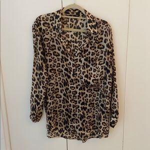 Zara cheetah print blouse